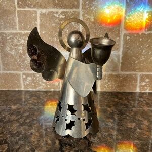 Vintage Metal Angel Candleholder / Tree Topper
